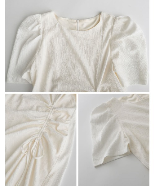 [低身長/高身長サイズ有]カットジャガードドロストワンピース