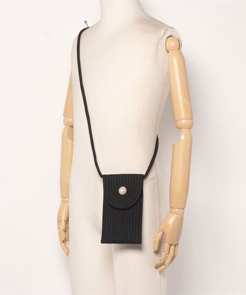 STYLEBLOCK(スタイルブロック)の「パールボタンミニスマホポーチショルダーバッグ(ショルダーバッグ・レディース・パープル/カーキ/イエロー/ブルー/ホワイト/ブラック・FREE)」の9枚目の写真