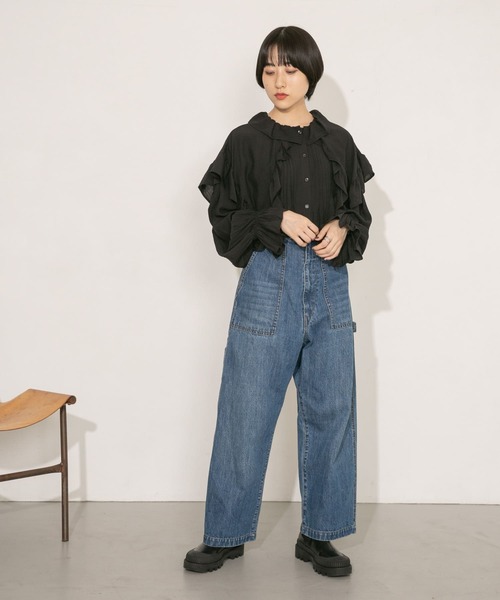 KBF(ケイビーエフ)の「フリルディティールブラウス(シャツ/ブラウス・レディース・ブラック/ベージュ/オフホワイト・ONE)」の20枚目の写真