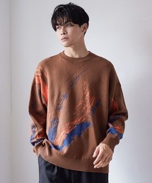 LOWRYS FARM | ペイントジャガードニット　345124(ニット/セーター)