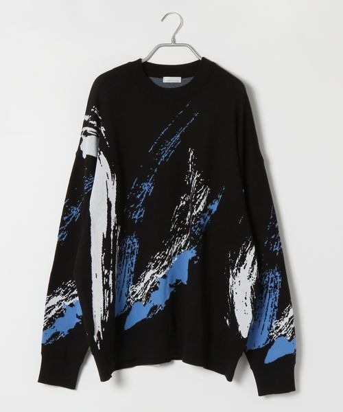 LOWRYS FARM（ローリーズファーム）の「ペイントジャガードニット　345124（ニット/セーター・メンズ・ブラウン/ブラック・FREE）」の3枚目の写真