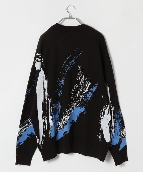 LOWRYS FARM（ローリーズファーム）の「ペイントジャガードニット　345124（ニット/セーター・メンズ・ブラウン/ブラック・FREE）」の4枚目の写真