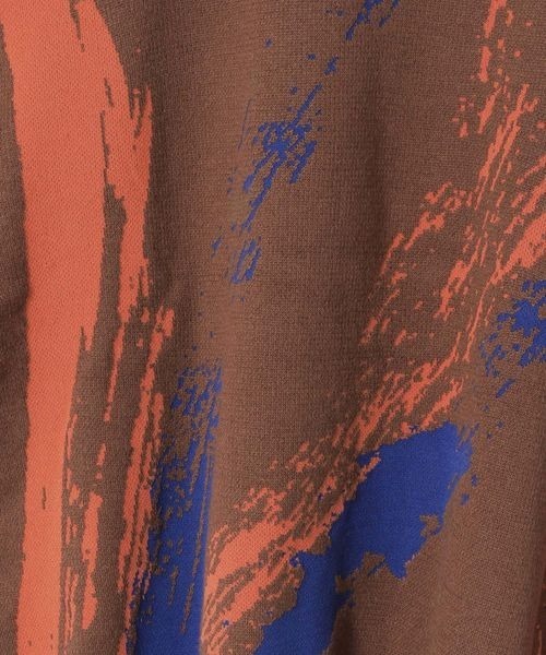 LOWRYS FARM（ローリーズファーム）の「ペイントジャガードニット　345124（ニット/セーター・メンズ・ブラウン/ブラック・FREE）」の10枚目の写真