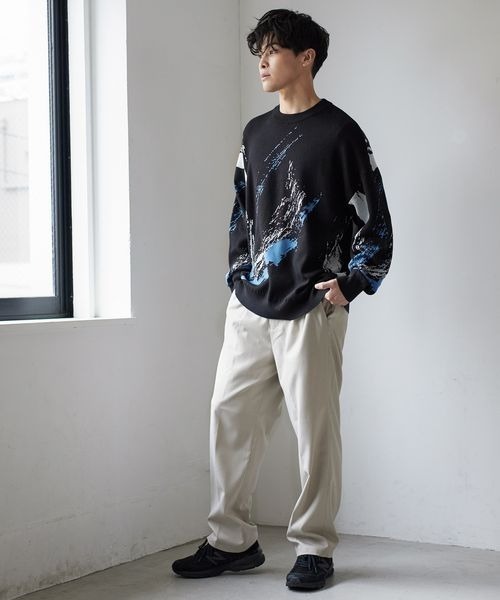 LOWRYS FARM（ローリーズファーム）の「ペイントジャガードニット　345124（ニット/セーター・メンズ・ブラウン/ブラック・FREE）」の12枚目の写真