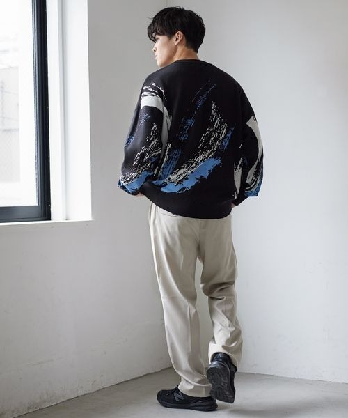 LOWRYS FARM（ローリーズファーム）の「ペイントジャガードニット　345124（ニット/セーター・メンズ・ブラウン/ブラック・FREE）」の18枚目の写真