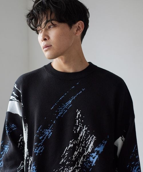 LOWRYS FARM（ローリーズファーム）の「ペイントジャガードニット　345124（ニット/セーター・メンズ・ブラウン/ブラック・FREE）」の17枚目の写真