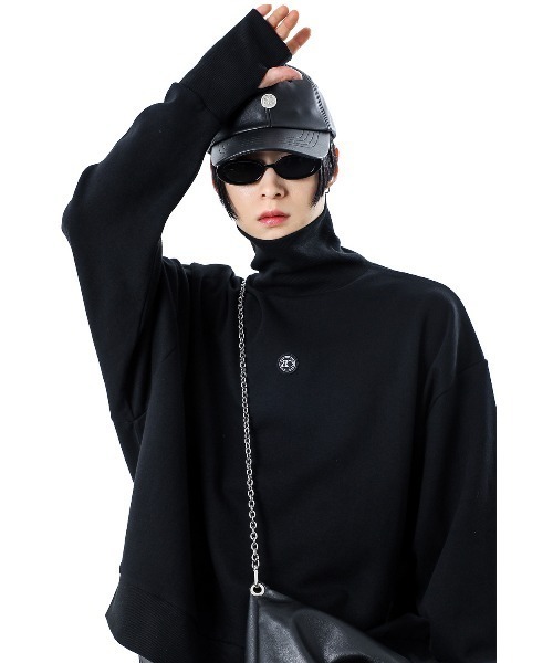 BASIC COTTON(ベーシックコットン)の「A'GEM/9 × .kom『BASIC COTTON/ベーシックコットン』BCN WARMER POLA MTM/ベーシック ウォーマー ポーラ スウェットシャツ(スウェット・メンズ・ブラック/ホワイト・FREE)」の2枚目の写真