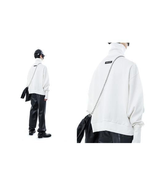 BASIC COTTON(ベーシックコットン)の「A'GEM/9 × .kom『BASIC COTTON/ベーシックコットン』BCN WARMER POLA MTM/ベーシック ウォーマー ポーラ スウェットシャツ(スウェット・メンズ・ブラック/ホワイト・FREE)」の12枚目の写真