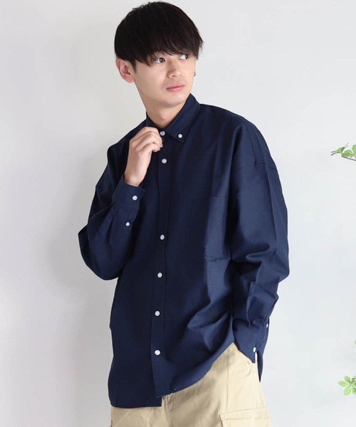 Ritzy（リッツィー）の「オックス ボタンダウン レギュラーカラーLSシャツ（シャツ/ブラウス・メンズ・ネイビー/ホワイト/サックスブルー/グレー/ブラック/イエロー・LARGE/X-LARGE/MEDIUM）」の5枚目の写真