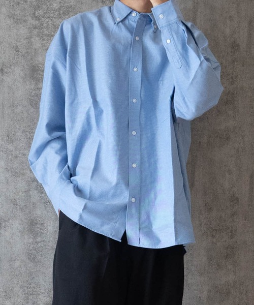 Ritzy（リッツィー）の「オックス ボタンダウン レギュラーカラーLSシャツ（シャツ/ブラウス・メンズ・ネイビー/ホワイト/サックスブルー/グレー/ブラック/イエロー・LARGE/X-LARGE/MEDIUM）」の6枚目の写真