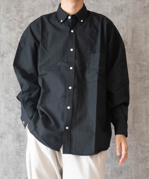 Ritzy（リッツィー）の「オックス ボタンダウン レギュラーカラーLSシャツ（シャツ/ブラウス・メンズ・ネイビー/ホワイト/サックスブルー/グレー/ブラック/イエロー・LARGE/X-LARGE/MEDIUM）」の3枚目の写真