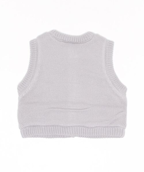 SLAP SLIP BABY（スラップスリップベビー）の「SLAPSLIPBABY/ケーブル編み星木馬刺繍裏ボアニットベストベビー(70~80cm)（ベスト・キッズ・グレー/オフホワイト・ONESIZE）」の8枚目の写真