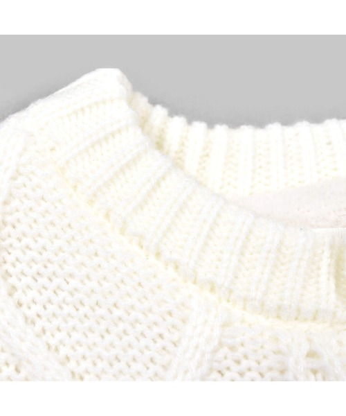 SLAP SLIP BABY（スラップスリップベビー）の「SLAPSLIPBABY/ケーブル編み星木馬刺繍裏ボアニットベストベビー(70~80cm)（ベスト・キッズ・グレー/オフホワイト・ONESIZE）」の9枚目の写真