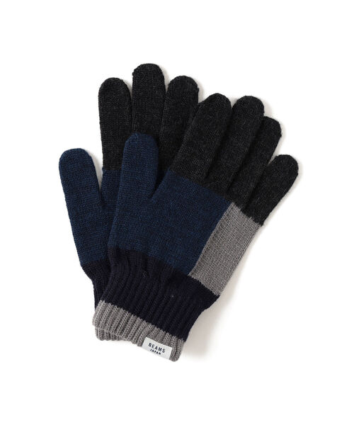 BEAMS(ビームス)の「tet. × BEAMS JAPAN / 別注 プレイカラー グローブ Men(手袋・メンズ・ネイビー/オレンジ・ONE SIZE)」の2枚目の写真