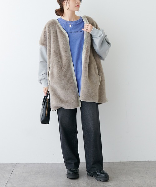 PUAL CE CIN（ピュアルセシン）の「【Du noir】ユーズドライクデニムパンツ（デニムパンツ・レディース・ブラック/インディゴブルー・M）」の6枚目の写真