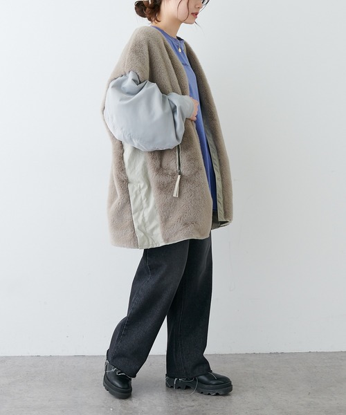 PUAL CE CIN（ピュアルセシン）の「【Du noir】ユーズドライクデニムパンツ（デニムパンツ・レディース・ブラック/インディゴブルー・M）」の7枚目の写真