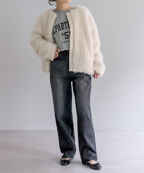 PUAL CE CIN（ピュアルセシン）の「【Du noir】ユーズドライクデニムパンツ（デニムパンツ・レディース・ブラック/インディゴブルー・M）」の17枚目の写真