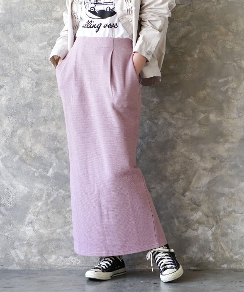 zootie（ズーティー）の「ふっくらカットソー ペンシルスカート（スカート・レディース・スモークピンク/ライム/ベージュ/ライトグレー/ブラック/グリーン/アイボリー/ホワイト/グレイッシュブルー/モカ/ラベンダー/オレンジ/ネイビー/ワインレッド/イエロー系その他/ブラウン系その他・M/L）」の13枚目の写真