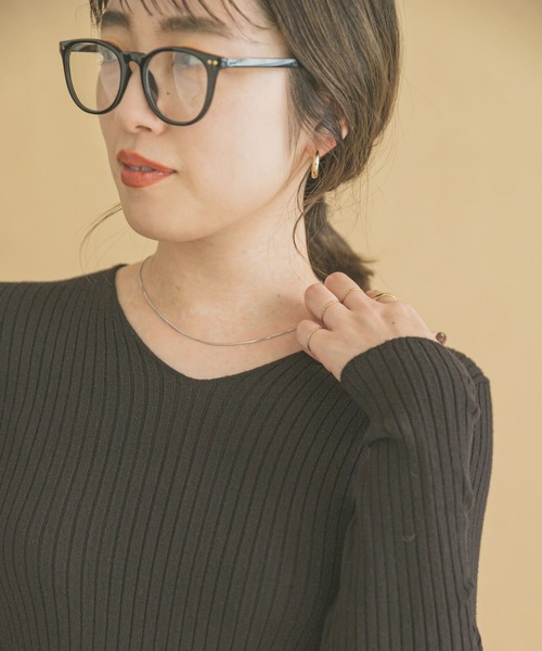 ITEMS URBANRESEARCH(アイテムズ アーバンリサーチ)の「モチモチVネックニット(ニット/セーター・レディース・ブラック/ブラウン/ピンク/アイボリー・FREE)」の10枚目の写真