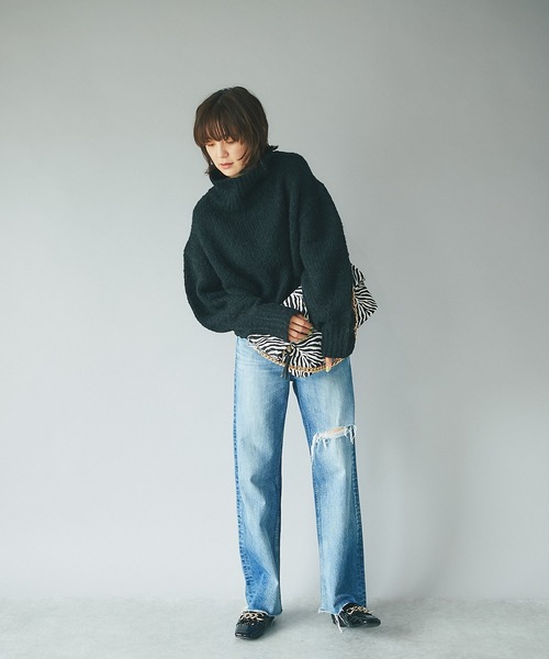 RIVE DROITE(リヴドロワ)の「冬のスタイリングのアクセントに/4WAYゼブラジャガードバッグ(ショルダーバッグ・レディース・ブラック/ブラウン・FREE)」の6枚目の写真