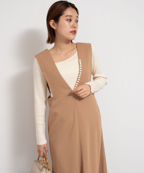 NOLLEY’S(ノーリーズ)の「パール付きジャンパースカート(ワンピース・レディース・ブラック/ネイビー/キャメル・38)」の21枚目の写真