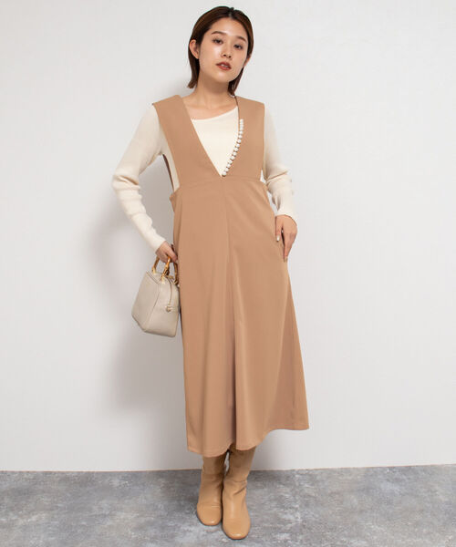 NOLLEY’S(ノーリーズ)の「パール付きジャンパースカート(ワンピース・レディース・ブラック/ネイビー/キャメル・38)」の19枚目の写真