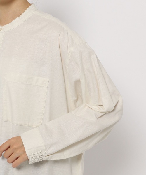 studio CLIP（スタディオクリップ）の「バンドカラーシャツワンピース（ワンピース・レディース・アイボリー/キャメル/グリーン・FREE）」の9枚目の写真