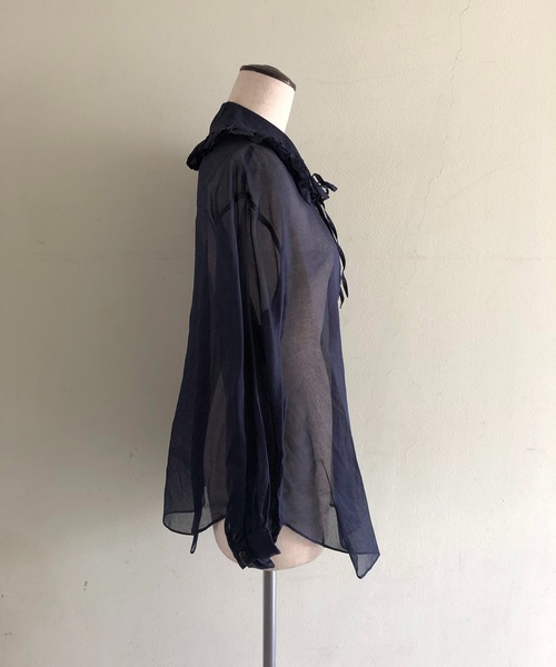 caramel@ ‼︎ エリテ　オーガンジー　フリル　シャツ　ブラウス Heriter（エリテ）の「オーガンジーフリルカラーブラウス