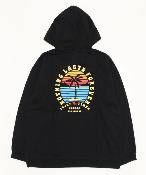 Hurley （ハーレー）の「W FOREVER OVRSZ DROP SHOUDER / ハーレーレディースバックプリントパーカー　プルオーバー　フーディー（パーカー・レディース・ブラック・SMALL/MEDIUM/X-SMALL）」の2枚目の写真