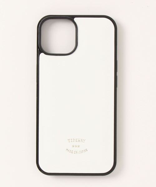 TIDEWAY(タイドウェイ)の「Ag+LEATHER BLACK&WHITE 抗菌 Iphone 14 (6.1inch)(スマホケース/カバー・レディース・ホワイト/ブラック・FREE)」の1枚目の写真