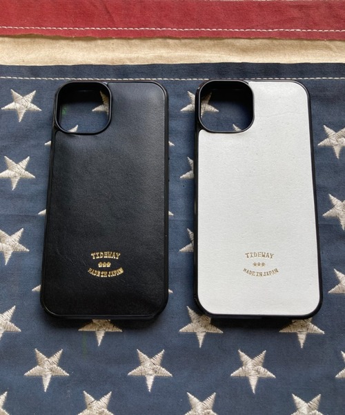 TIDEWAY(タイドウェイ)の「Ag+LEATHER BLACK&WHITE 抗菌 Iphone 14 (6.1inch)(スマホケース/カバー・レディース・ホワイト/ブラック・FREE)」の3枚目の写真