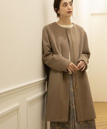 OPAQUE.CLIP | ウール&カシミヤMIX ノーカラーコート(ノーカラーコート)