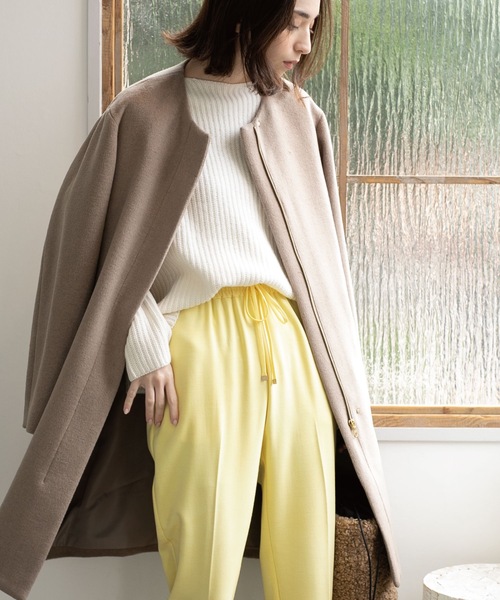 OPAQUE.CLIP（オペークドットクリップ）の「◆ウール&カシミヤMIX ノーカラーコート（ノーカラーコート・レディース・ベージュ系7/ネイビー系5/ブラック/ブルー/ナチュラル・34/36/38/40/42）」の13枚目の写真