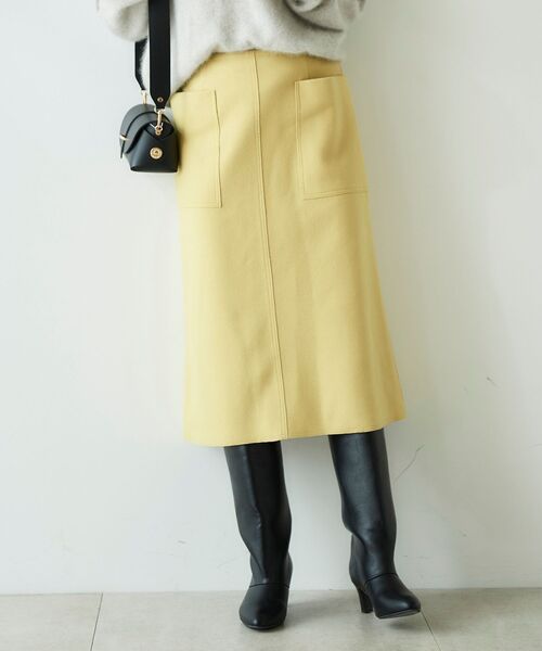 le.coeur blanc(ルクールブラン)の「ジャージーメルトントラペーズスカート(スカート・レディース・イエロー/ピンク系その他/モカ・36/38)」の3枚目の写真