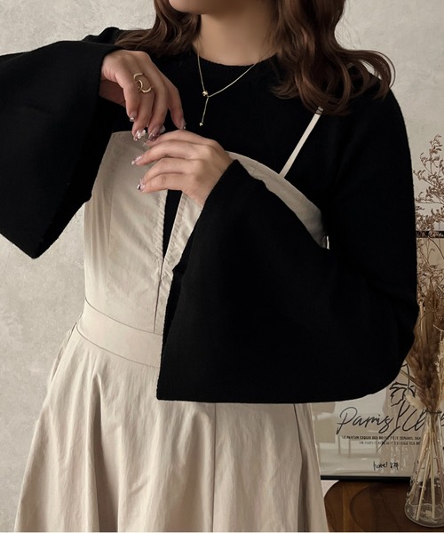 apres jour clair(アプレジュールクレア)の「【apres jour clair】フレアスリーブニット【ZOZOTOWN限定アイテム】(ニット/セーター・レディース・ブラック/ブラウン系その他/アイボリー・フリー/X-LARGE)」の10枚目の写真