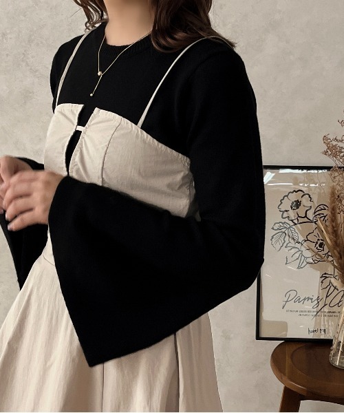 apres jour clair(アプレジュールクレア)の「【apres jour clair】フレアスリーブニット【ZOZOTOWN限定アイテム】(ニット/セーター・レディース・ブラック/ブラウン系その他/アイボリー・フリー/X-LARGE)」の12枚目の写真