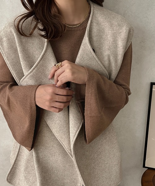 apres jour clair(アプレジュールクレア)の「【apres jour clair】フレアスリーブニット【ZOZOTOWN限定アイテム】(ニット/セーター・レディース・ブラック/ブラウン系その他/アイボリー・フリー/X-LARGE)」の18枚目の写真