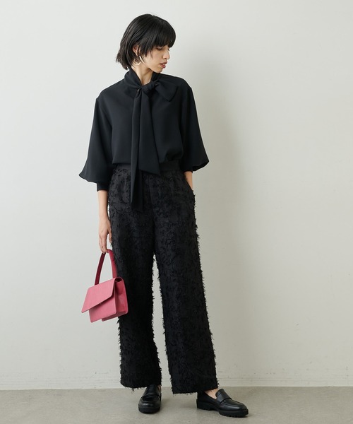 Whim Gazette(ウィムガゼット)の「【THE PAUSE】カットジャガードパンツ(その他パンツ・レディース・ブラック/アイボリー・FREE)」の16枚目の写真