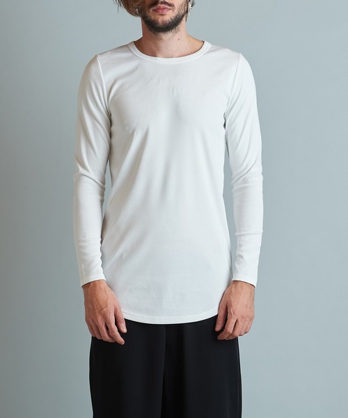 NO ID.(ノーアイディ)の「【NO ID.】Teleco Round Long Sleeve T-shirt / テレコ ラウンド ロング スリーブ Tシャツ(Tシャツ/カットソー・メンズ・グレー/ホワイト/ベージュ/ブラック・2/1)」の5枚目の写真