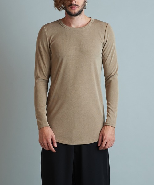 NO ID.(ノーアイディ)の「【NO ID.】Teleco Round Long Sleeve T-shirt / テレコ ラウンド ロング スリーブ Tシャツ(Tシャツ/カットソー・メンズ・グレー/ホワイト/ベージュ/ブラック・2/1)」の6枚目の写真