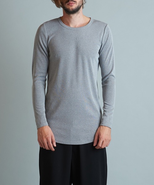 NO ID.(ノーアイディ)の「【NO ID.】Teleco Round Long Sleeve T-shirt / テレコ ラウンド ロング スリーブ Tシャツ(Tシャツ/カットソー・メンズ・グレー/ホワイト/ベージュ/ブラック・2/1)」の7枚目の写真