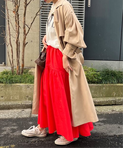 frames RAY CASSIN(フレームスレイカズン)の「ボリュームスリーブトレンチコート(トレンチコート・レディース・グレイッシュベージュ/ミント/ベージュ・FREE)」の4枚目の写真