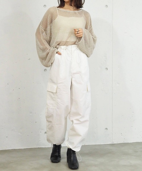 tiptop(ティップトップ)の「【選べる3タイプ】レーヨン・ナイロンミリタリーパンツ【ZOZO限定Lサイズ】(その他パンツ・レディース・カーキ/ブラック/オフホワイト/ブラック系その他/チャコールグレー/カーキ系/ピンク/グレー系その他・FREE/L)」の11枚目の写真