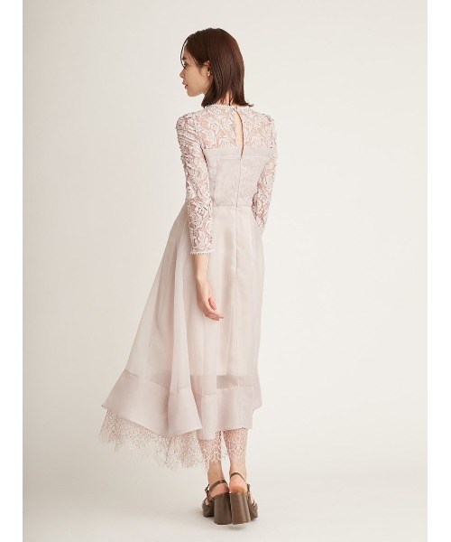 【お値下げ】結婚式におすすめ♡SNIDELボリュームフレアレースドッキングドレス SNIDEL（スナイデル）の「ボリュームフレアレースドッキング