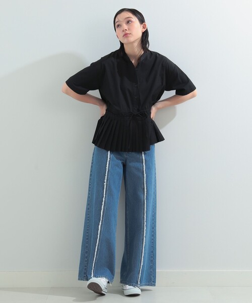 Ray BEAMS（レイビームス）の「Ray BEAMS / プリーツ キリカエ バンドカラー シャツ（シャツ/ブラウス・レディース・ブラック/ベージュ/ホワイト・ONE SIZE）」の17枚目の写真