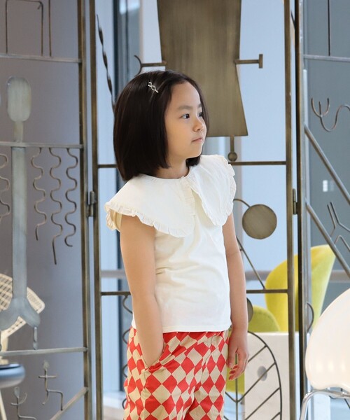 B:MING by BEAMS（ビーミングバイビームス）の「B:MING by BEAMS / 布帛衿 ノースリーブ プルオーバー カットソー（100～150cm）（Tシャツ/カットソー・キッズ・ブラック/オフホワイト/マスタード・100/110/120/130/140/150）」の6枚目の写真