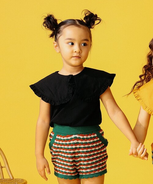 B:MING by BEAMS（ビーミングバイビームス）の「B:MING by BEAMS / 布帛衿 ノースリーブ プルオーバー カットソー（100～150cm）（Tシャツ/カットソー・キッズ・ブラック/オフホワイト/マスタード・100/110/120/130/140/150）」の7枚目の写真