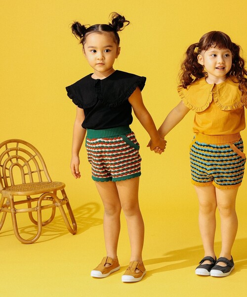 B:MING by BEAMS（ビーミングバイビームス）の「B:MING by BEAMS / 布帛衿 ノースリーブ プルオーバー カットソー（100～150cm）（Tシャツ/カットソー・キッズ・ブラック/オフホワイト/マスタード・100/110/120/130/140/150）」の15枚目の写真