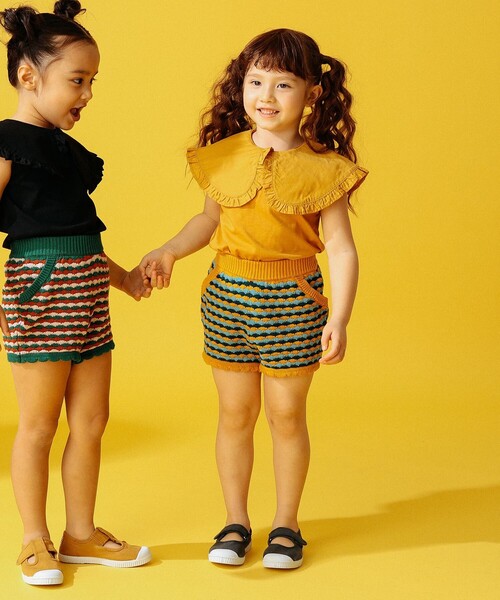 B:MING by BEAMS（ビーミングバイビームス）の「B:MING by BEAMS / 布帛衿 ノースリーブ プルオーバー カットソー（100～150cm）（Tシャツ/カットソー・キッズ・ブラック/オフホワイト/マスタード・100/110/120/130/140/150）」の16枚目の写真