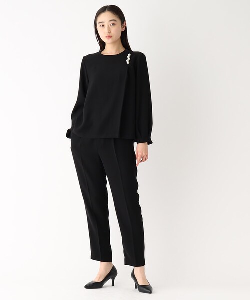 OPAQUE.CLIP(オペークドットクリップ)の「◆ガルーダダブルクロス パール調デザインブラウス(シャツ/ブラウス・レディース・ライトグレー/ホワイト系/ブラック・36/38/40/42)」の21枚目の写真